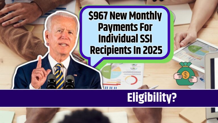 $967 New Monthly Payments For Individual SSI Recipients In 2025