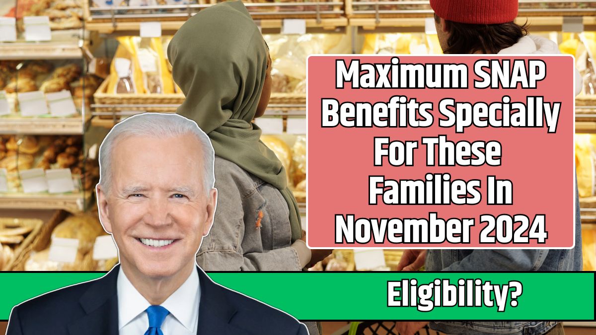 Maximum SNAP Benefits Specially For These Families In November 2024